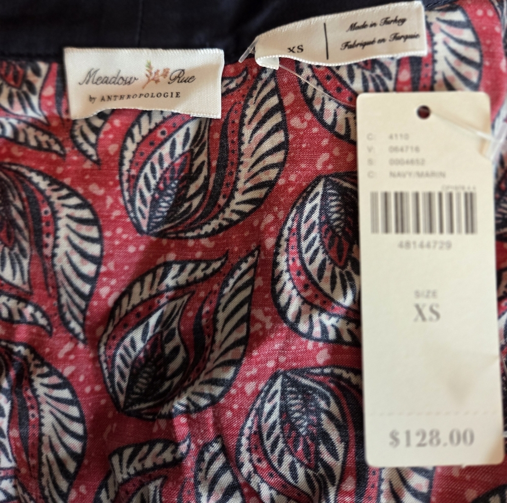 Meadow Rue Red and Navy Patterned Top - Picture 3 of 4
